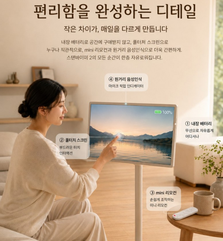 LG전자 스탠바이미2 27LX6TKGA 이미지 4